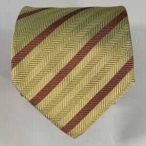 LUCIANO BARBERA Brown Olive Diagonal Stripe Silk Tie